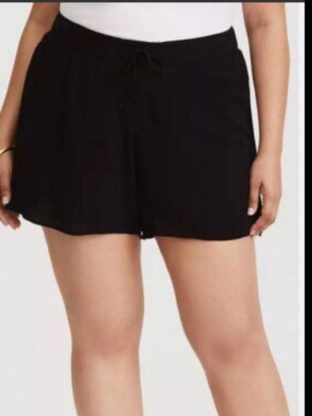 Torrid Black shorts with crisscross detail on front size 1 (14/16)